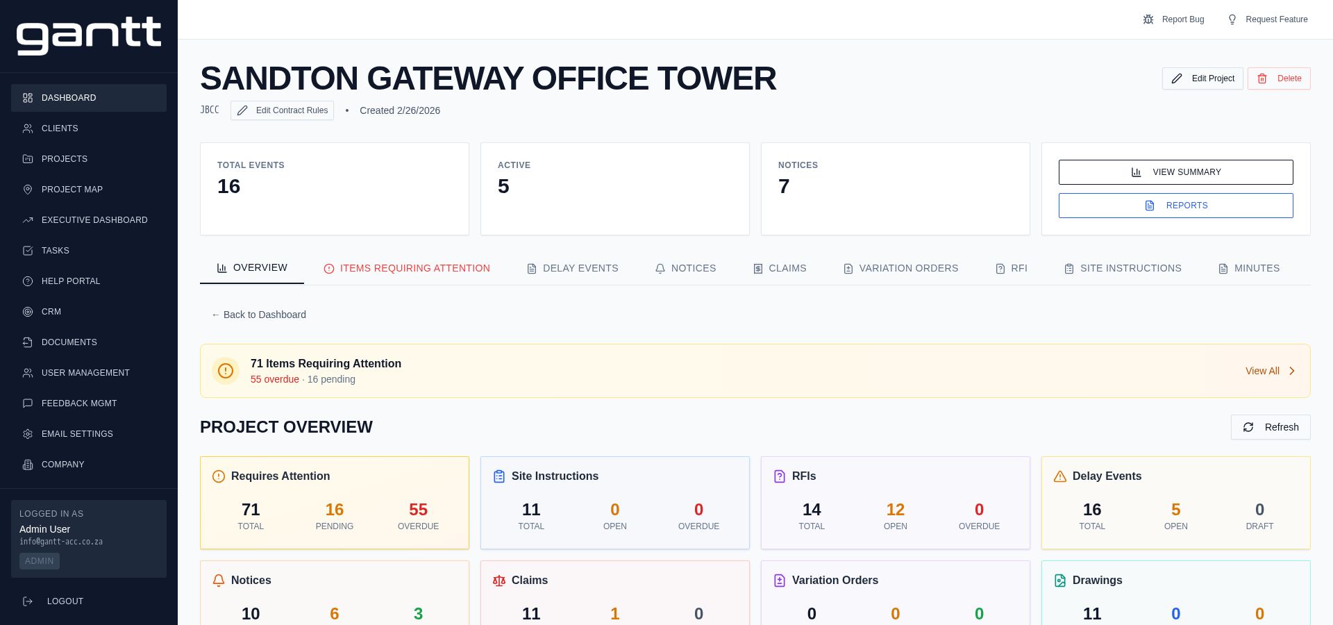 Gantt Artificial Construction Cloud